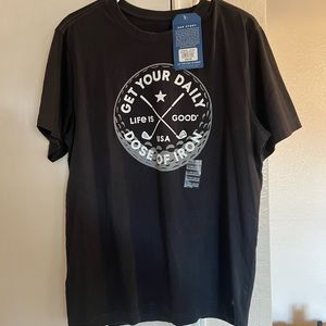 Life is Good Get Your Daily Dose of Iron Golf Shirt Never Worn